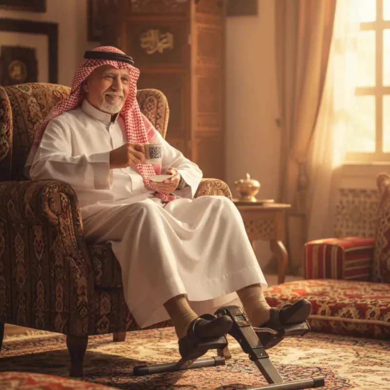 جهاز تمرين منزلي صغير قابل للطي — بدالات وشاشة LCD